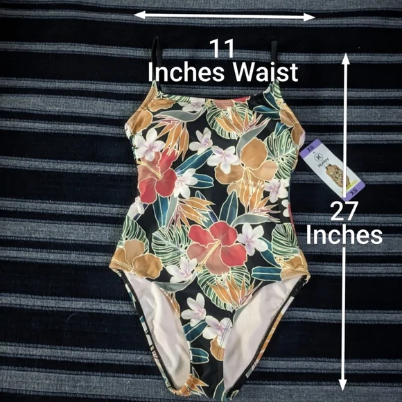 Hurley Tropical Floral Women Xtra Small Multicolor Swim Suit UPF 50 042024 - Picture 2 of 10